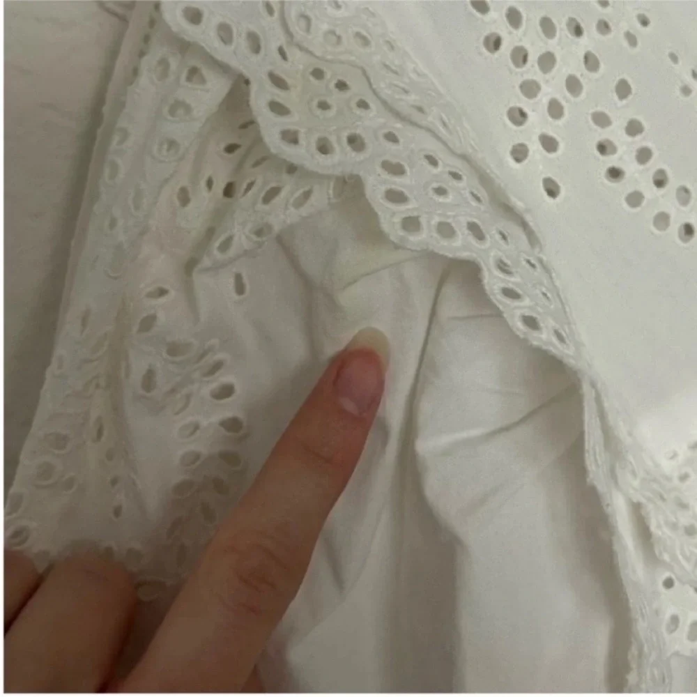 Ulla Johnson Aster Long Sleeve Tiered Ruffle Mini Dress White - Picture 10 of 12